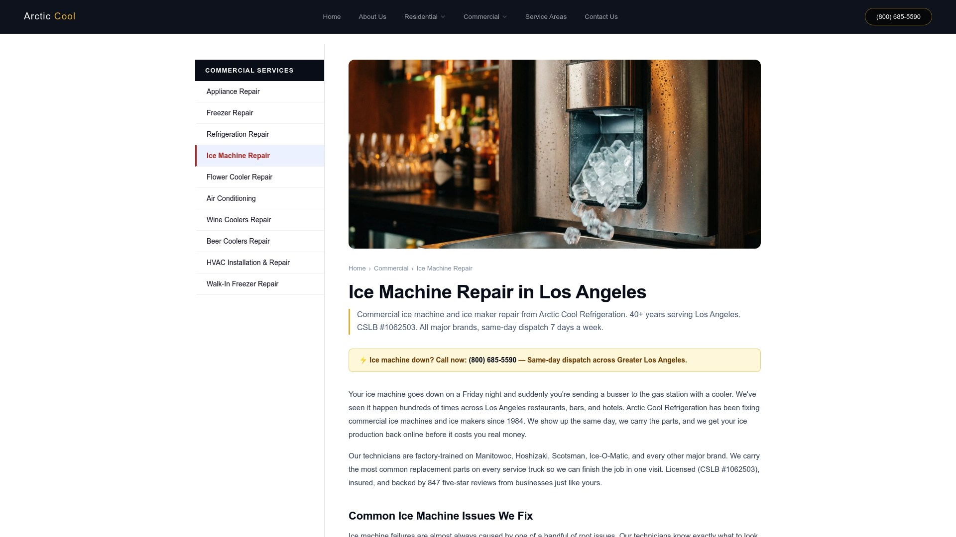 https://arcticcoolrefrigeration.com/commercial/ice-machine-repair.html