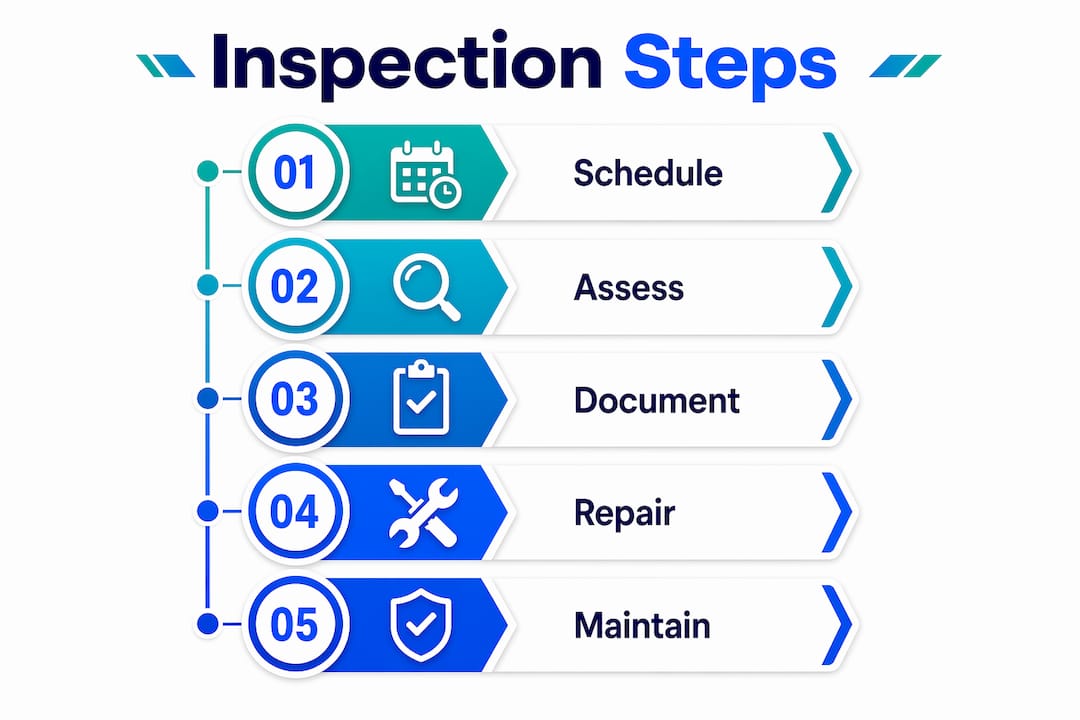 Infographic outlining inspection steps and benefits