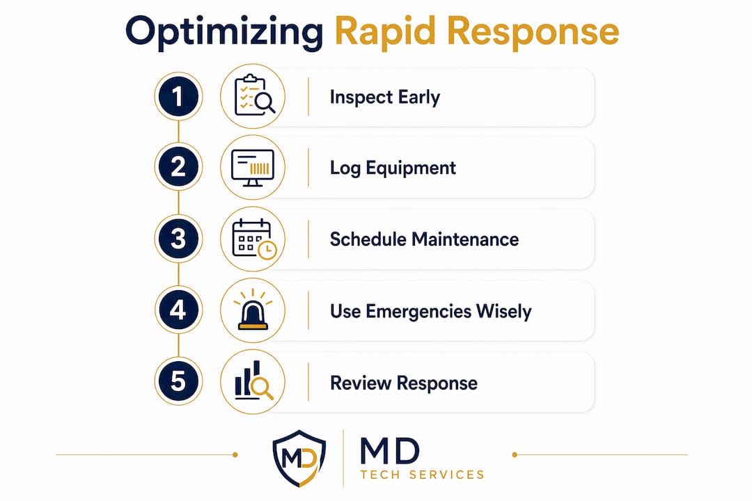 Infographic outlining rapid response optimization steps