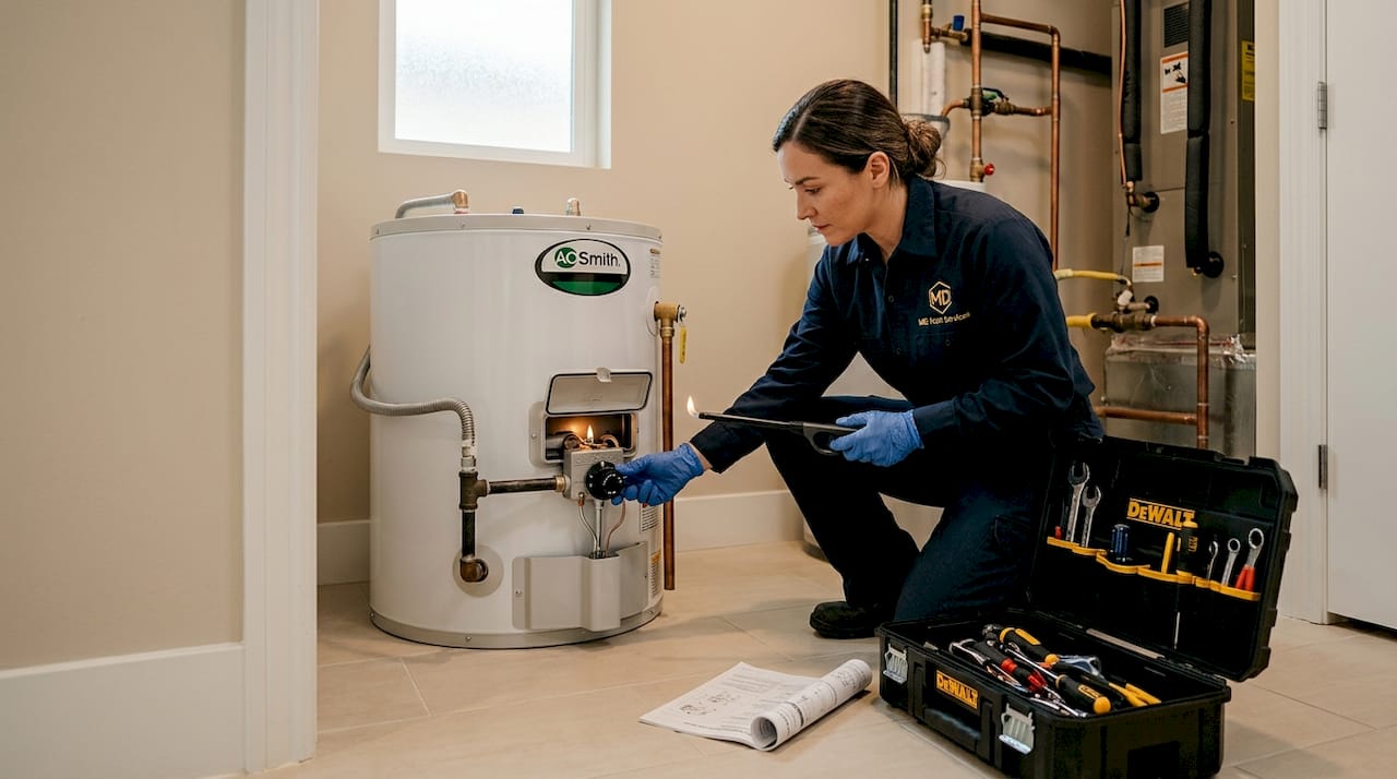 Hands safely relighting pilot light controls