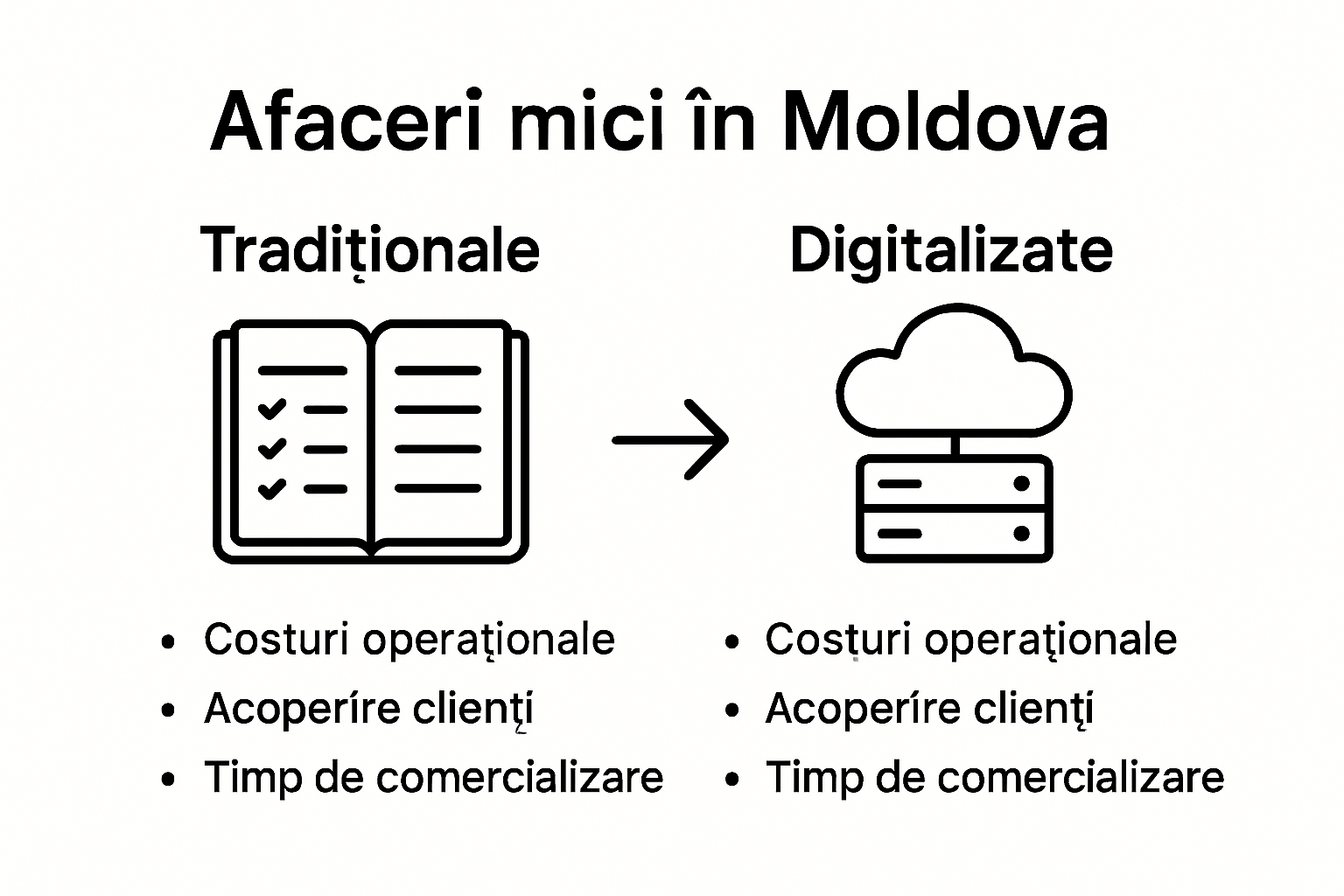 Infografic: diferențe și asemănări între afacerile digitale și cele tradiționale