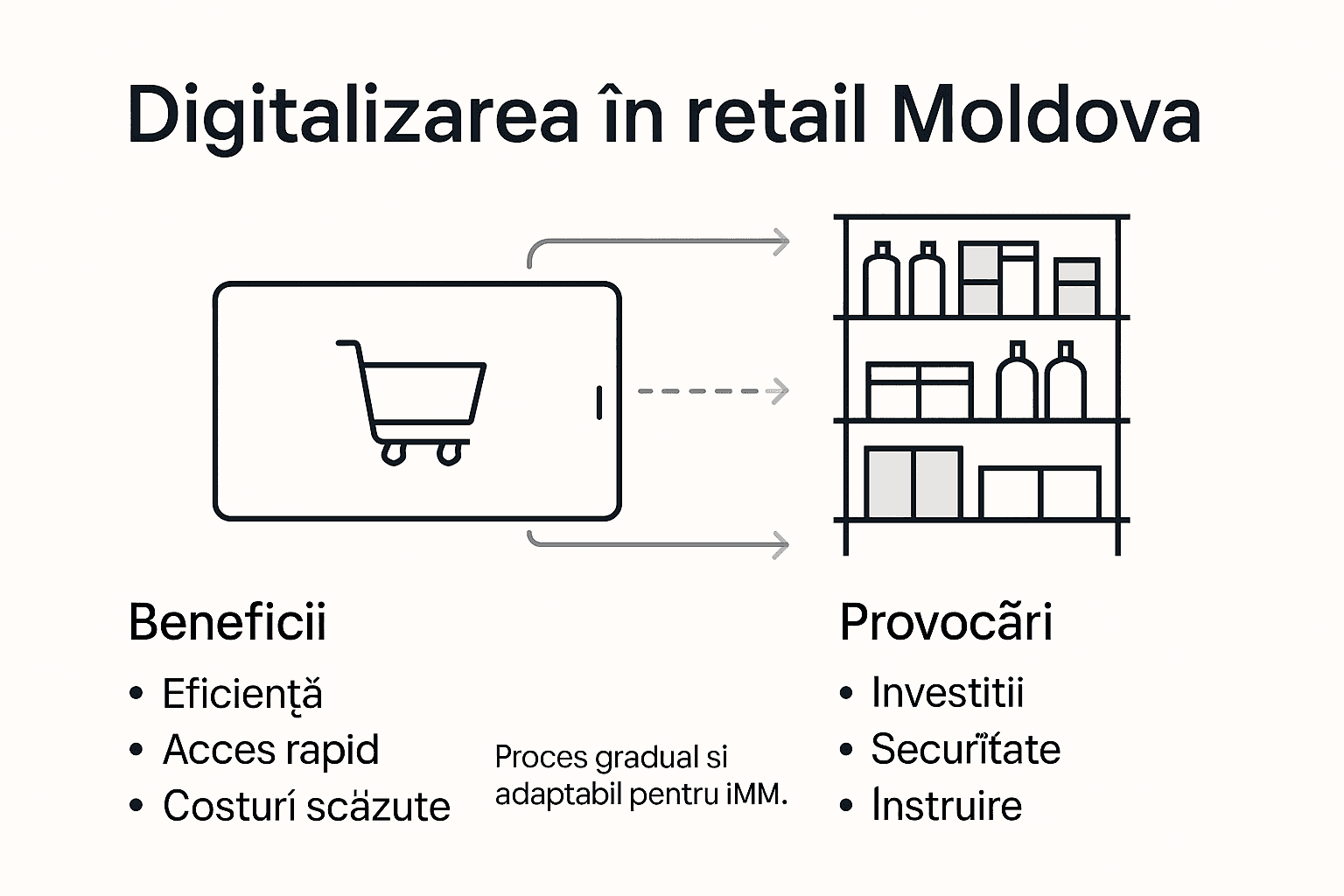 Infografic: Avantajele si dificultatile digitalizarii in retailul din Moldova