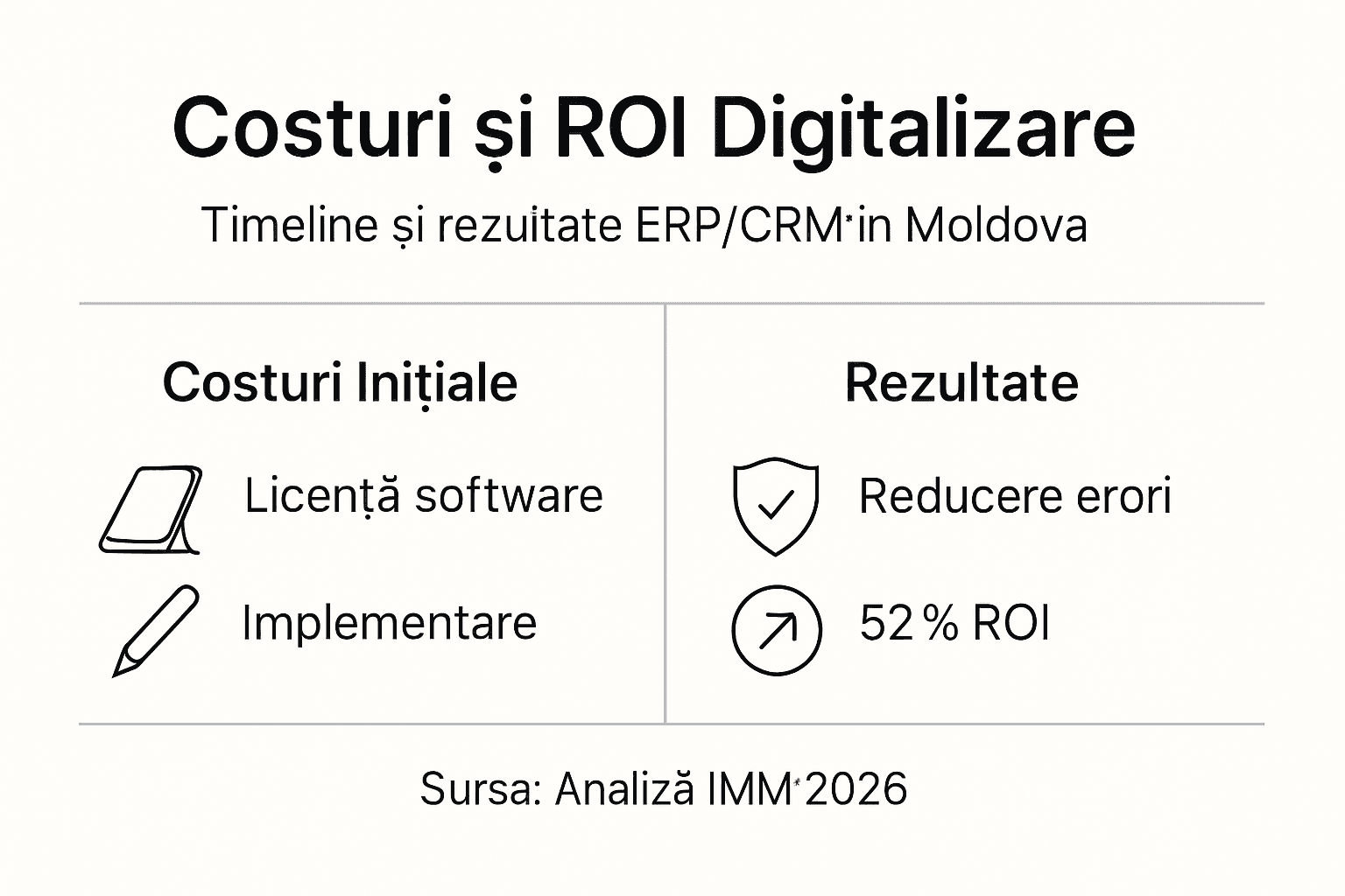 Infografic: cât costă implementarea unui sistem ERP sau CRM și ce beneficii financiare aduce afacerii tale