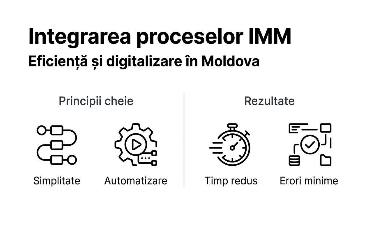 Infografic: principii de integrare a proceselor și rezultate obținute