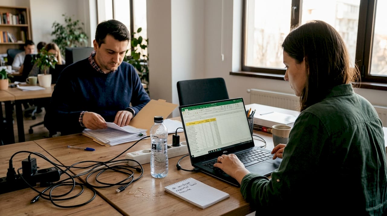 Сотрудники работают как с бумажными документами, так и с цифровыми решениями.