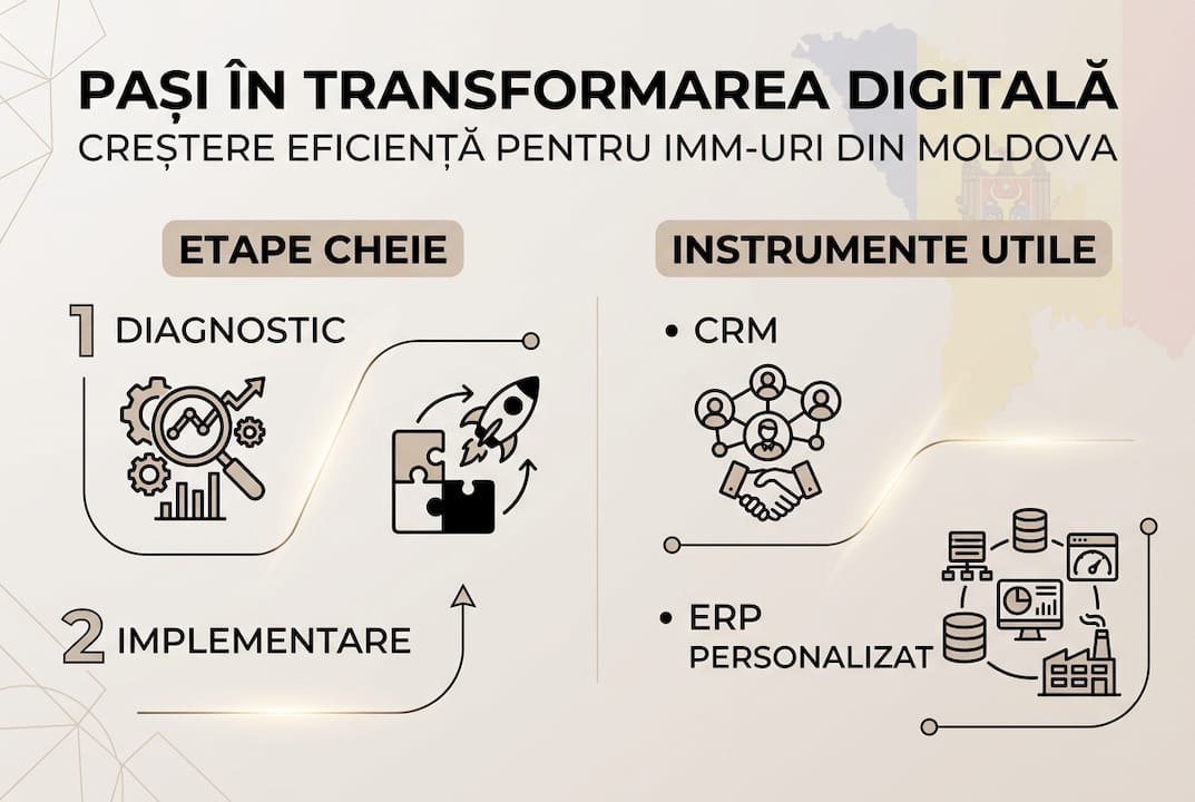 Infografic: cum să faci trecerea la digital – etape și soluții practice