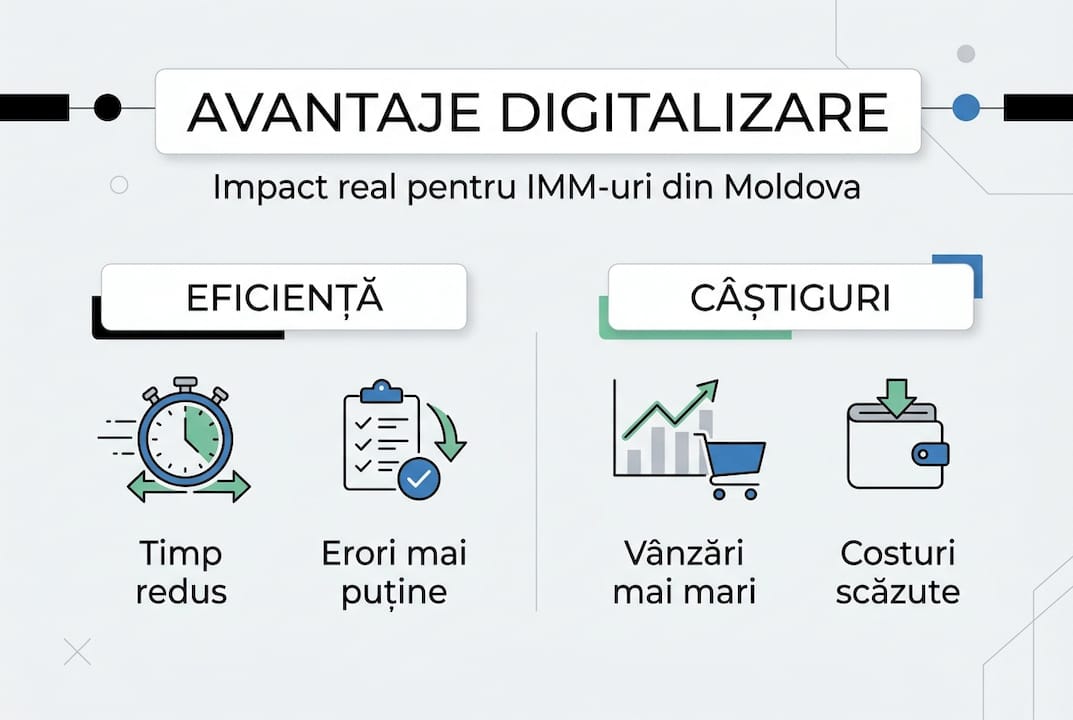 Infografic: Beneficiile digitalizării pentru IMM-urile din Moldova