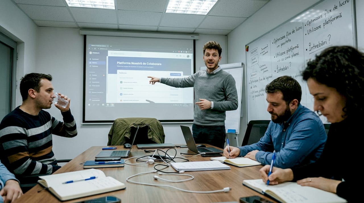 Sesiuni de instruire la birou pentru angajați, axate pe digitalizare