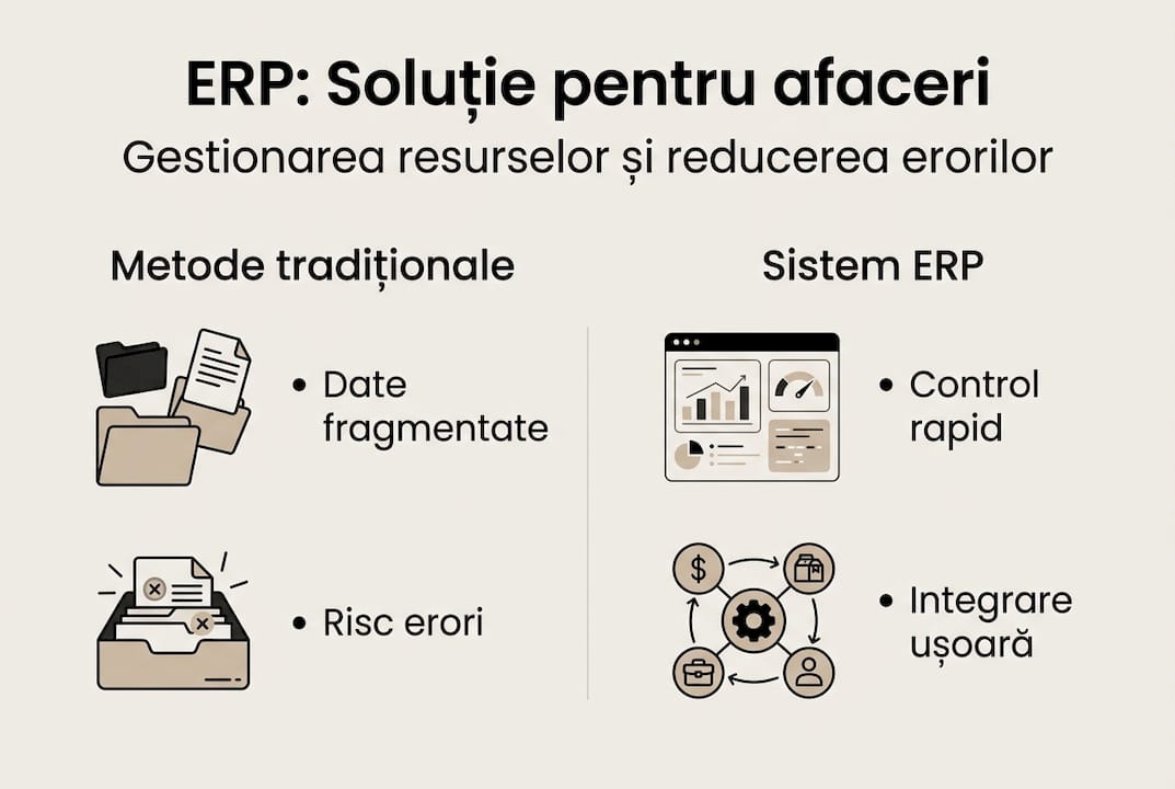 Infografic: ERP sau metode clasice de gestionare a afacerii?