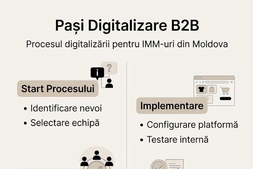 Infografic: pașii esențiali pentru digitalizarea magazinelor B2B
