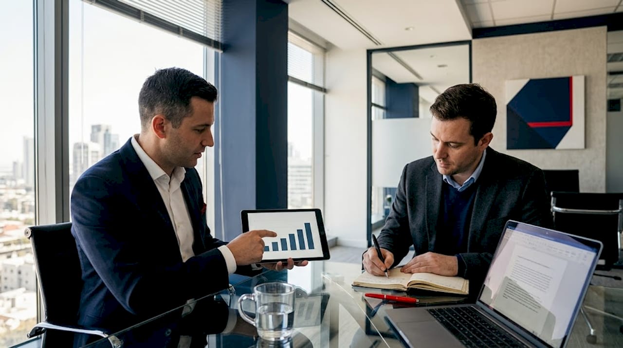 Consultantul prezintă un grafic despre digitalizarea IMM-urilor