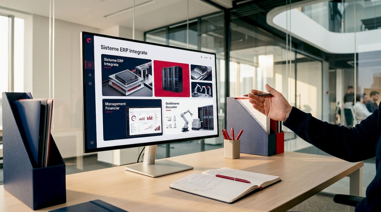 Module ERP integrate afișate pe ecran