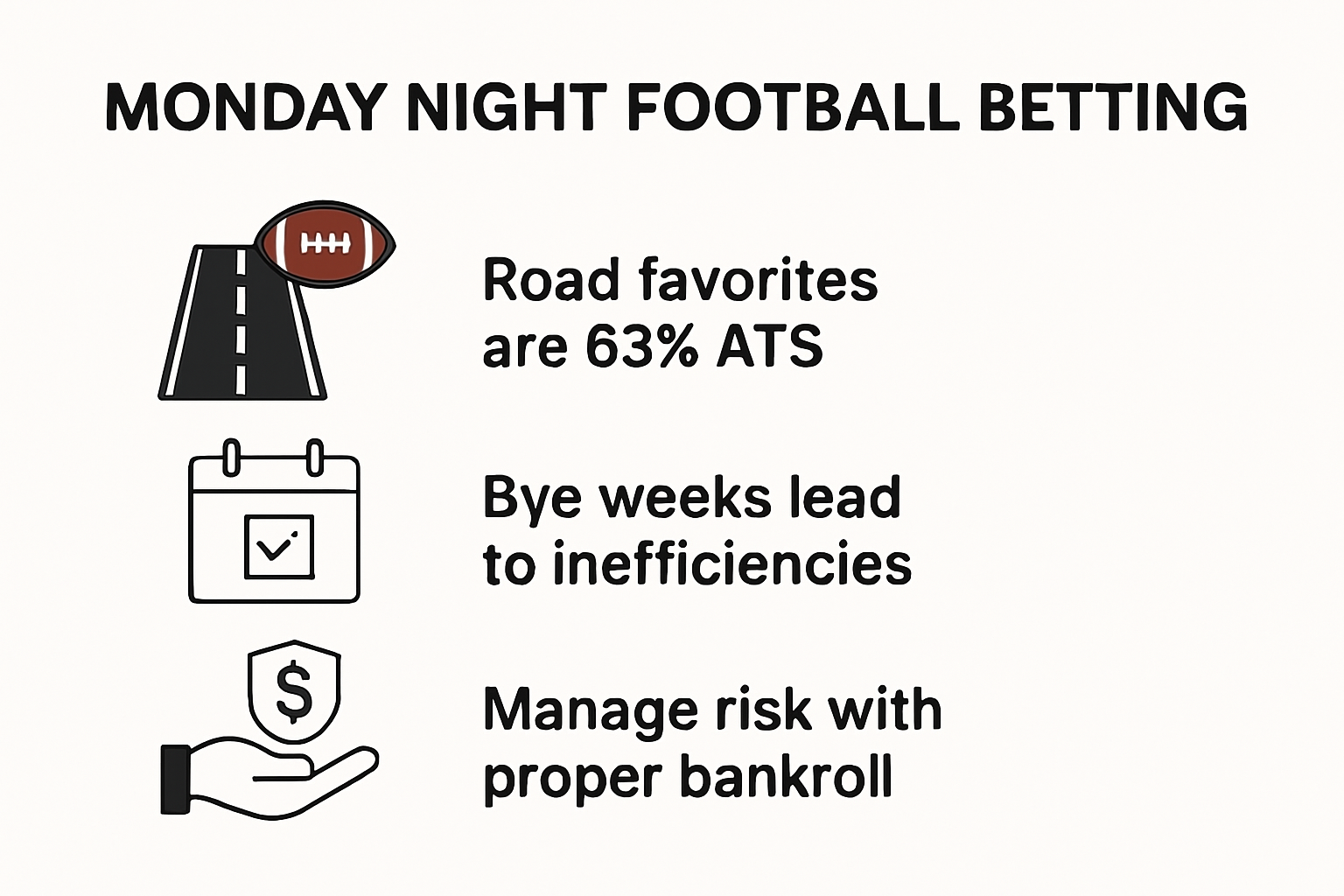 Monday Night Football betting strategy infographic showing trends and data