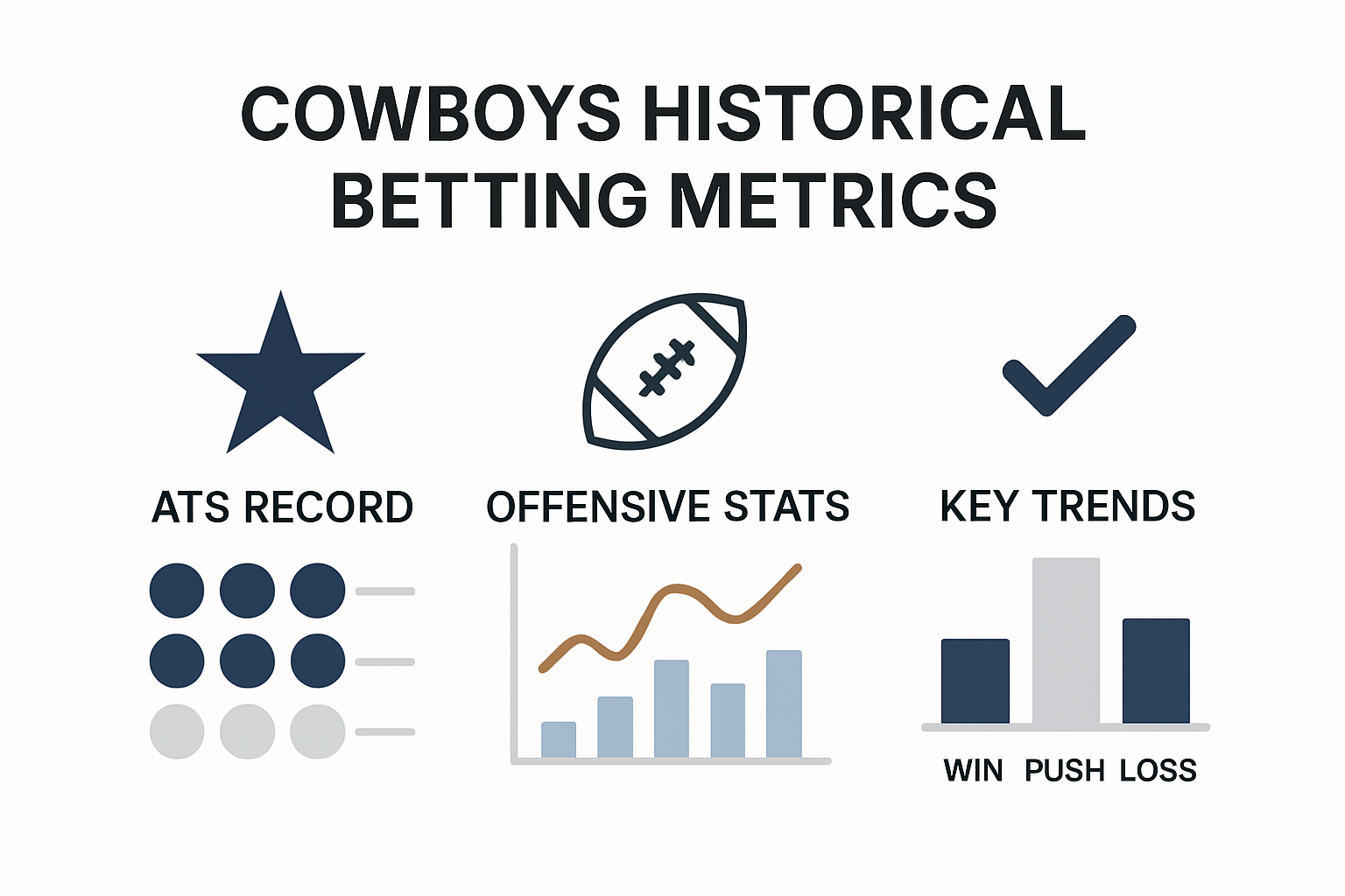 Infographic displaying Cowboys betting trends and performance stats