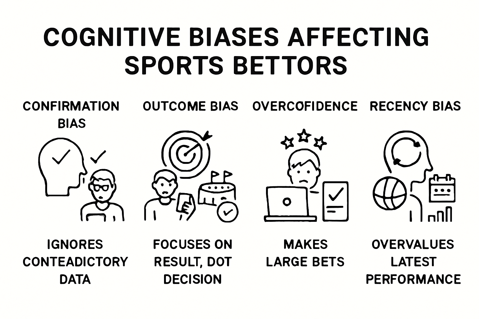Infographic explaining cognitive biases in betting