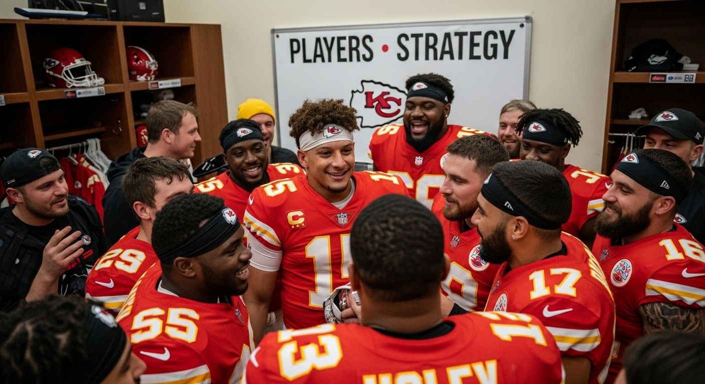 Chiefs players celebration locker room