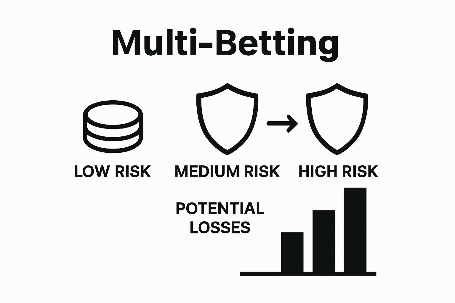 Multi-betting risk comparison with three risk levels