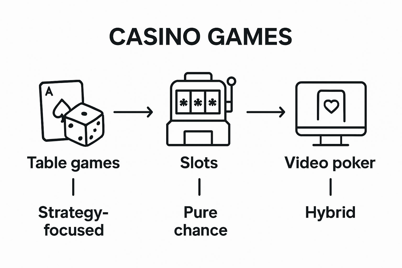 Infographic compares major casino game types