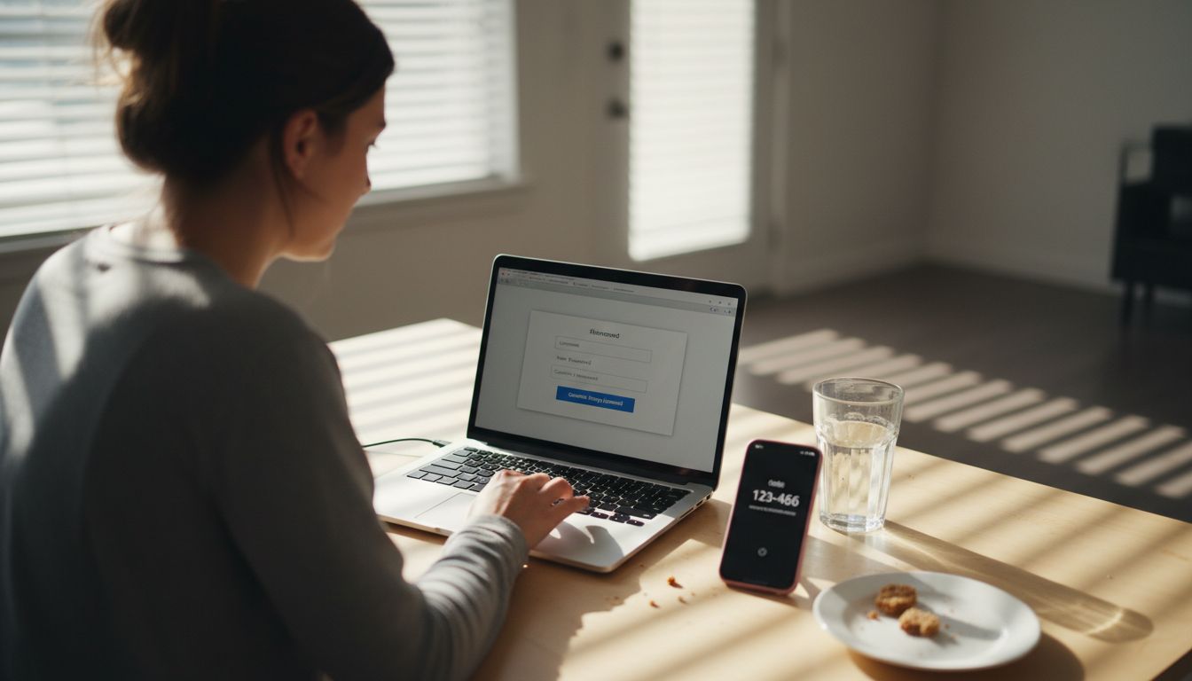 Woman setting online gambling password