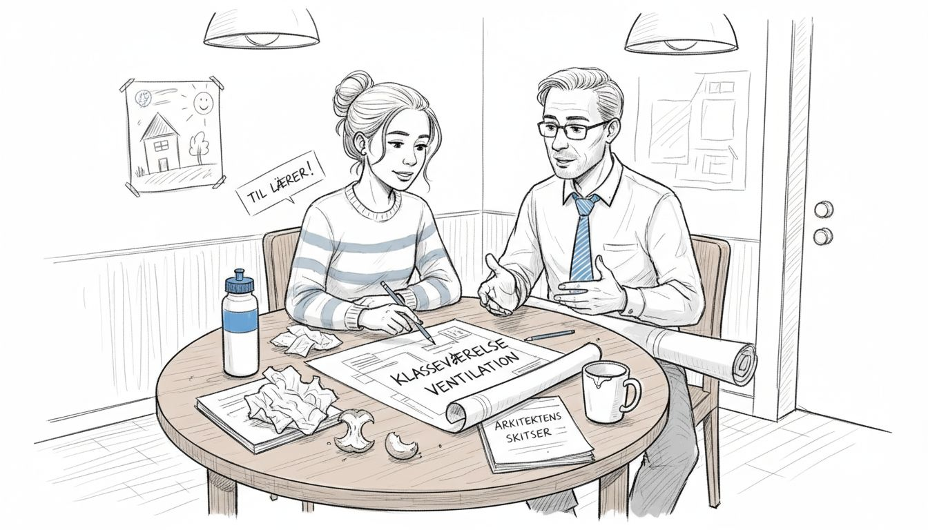 Lærer og arkitekt finder fælles fodslag om ventilationsløsninger