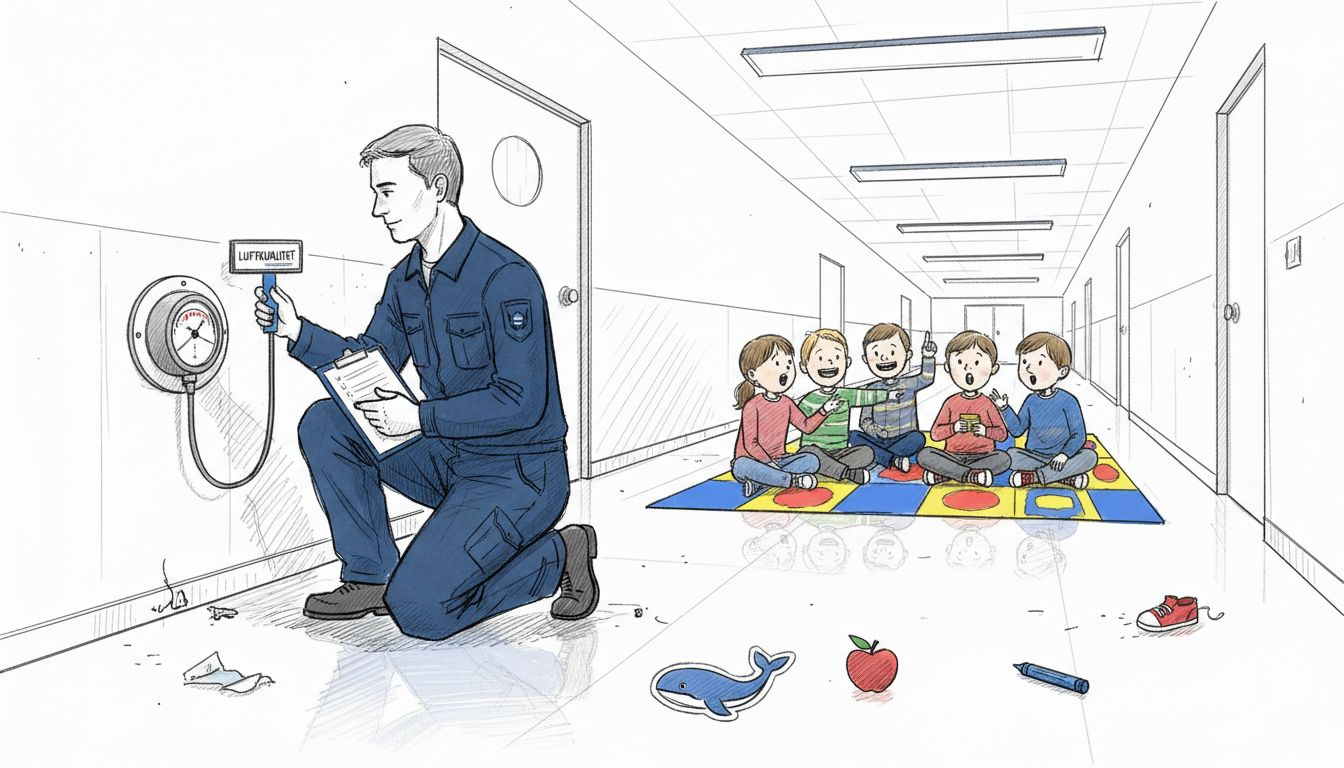 CO2-måleren i gangarealet er blevet tjekket