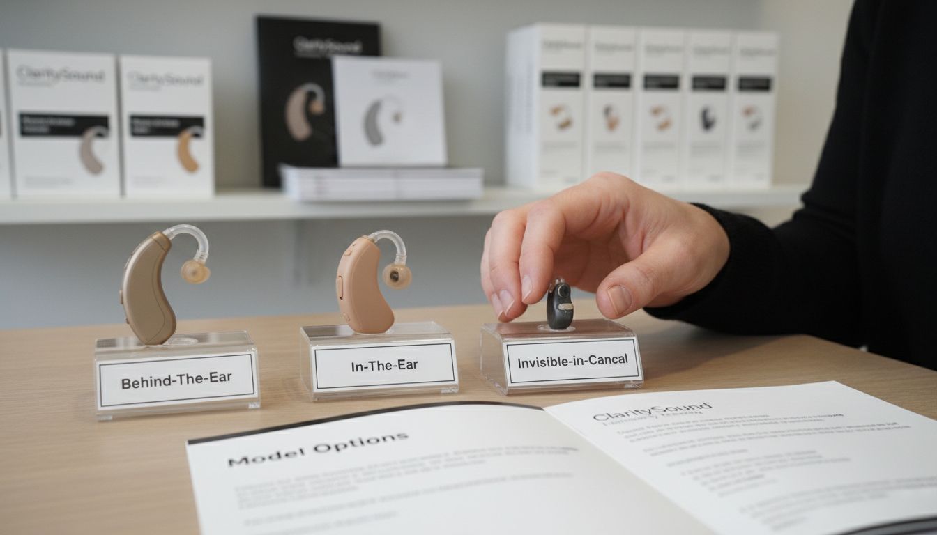 Different hearing aid models for comparison