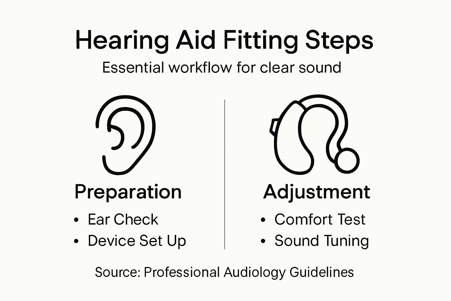 Infographic overview of hearing aid workflow steps