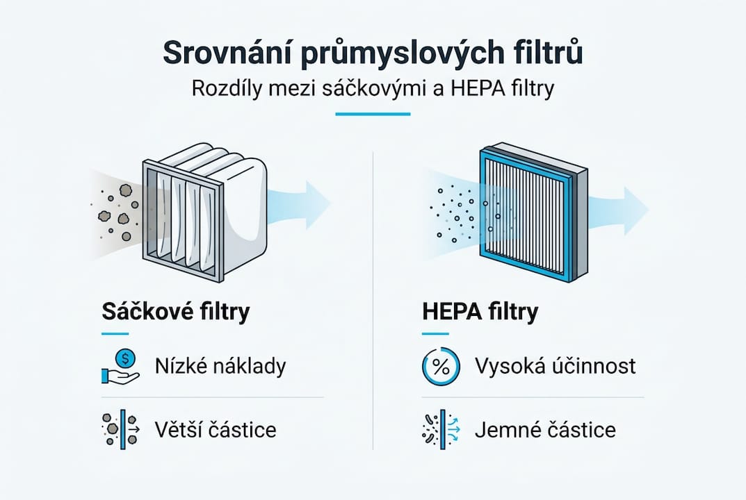 Infografika: Jaké jsou rozdíly mezi jednotlivými typy průmyslových filtrů