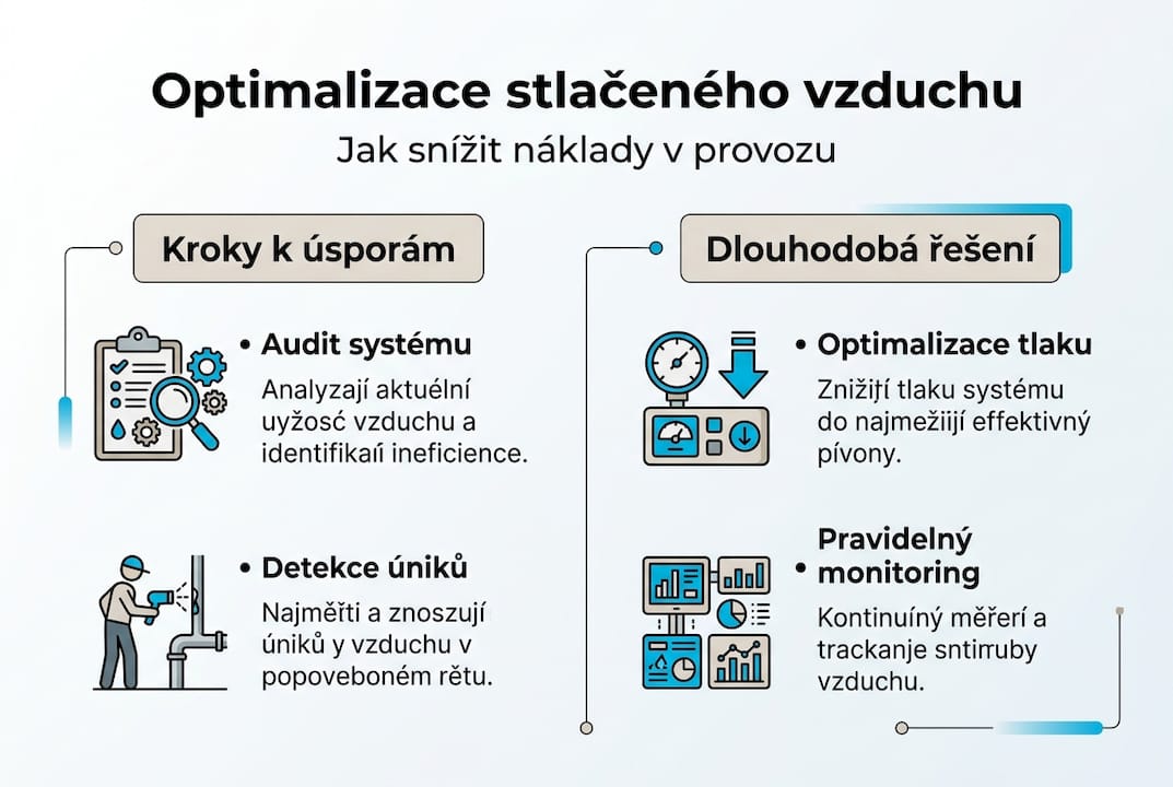Přehledné tipy, jak šetřit se stlačeným vzduchem