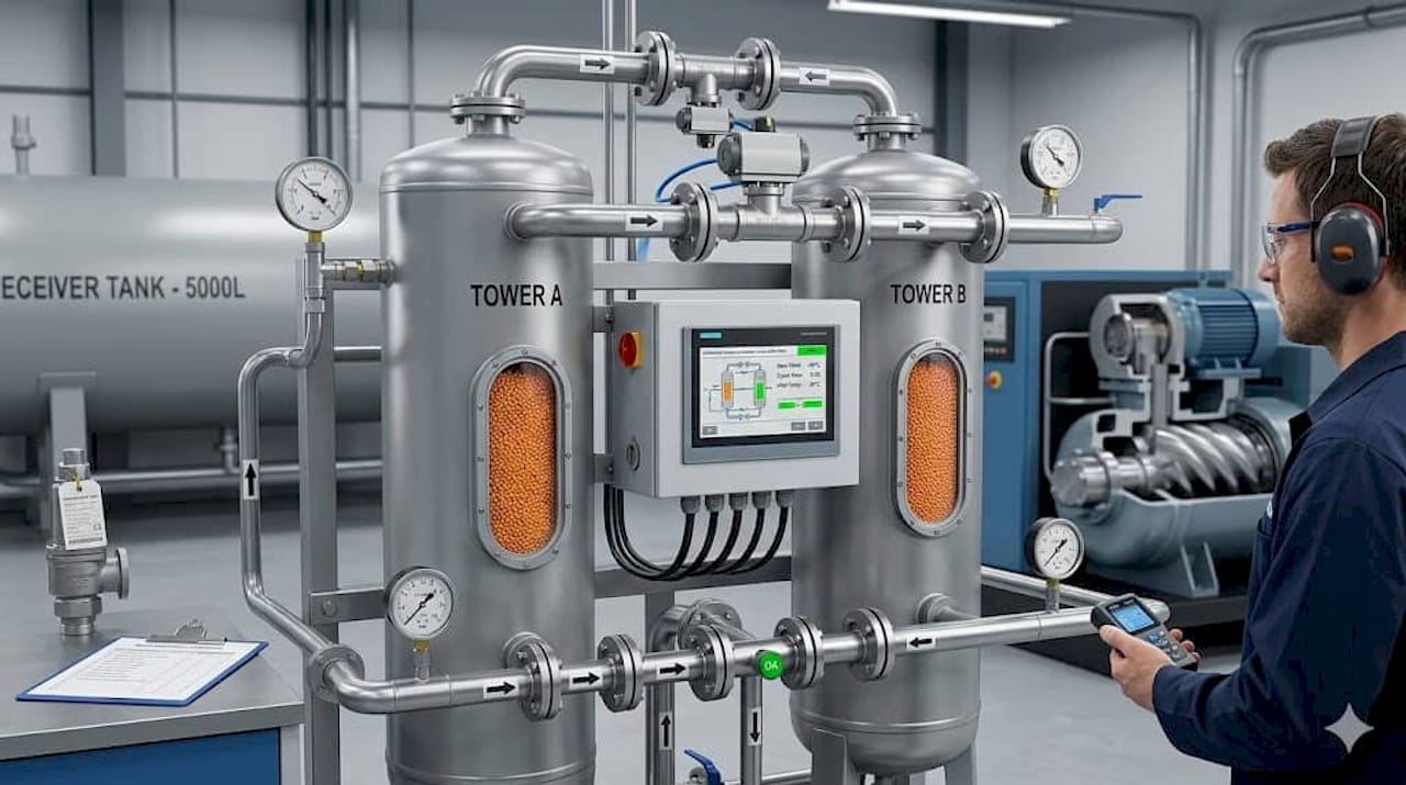 Walter WDF-155 sušička vzduchu s kapacitou 155 m³/h, ideální pro průmyslové a komerční použití, s rosným bodem +3 °C pro efektivní odvlhčování a zajištění suchého prostředí v náročných podmínkách