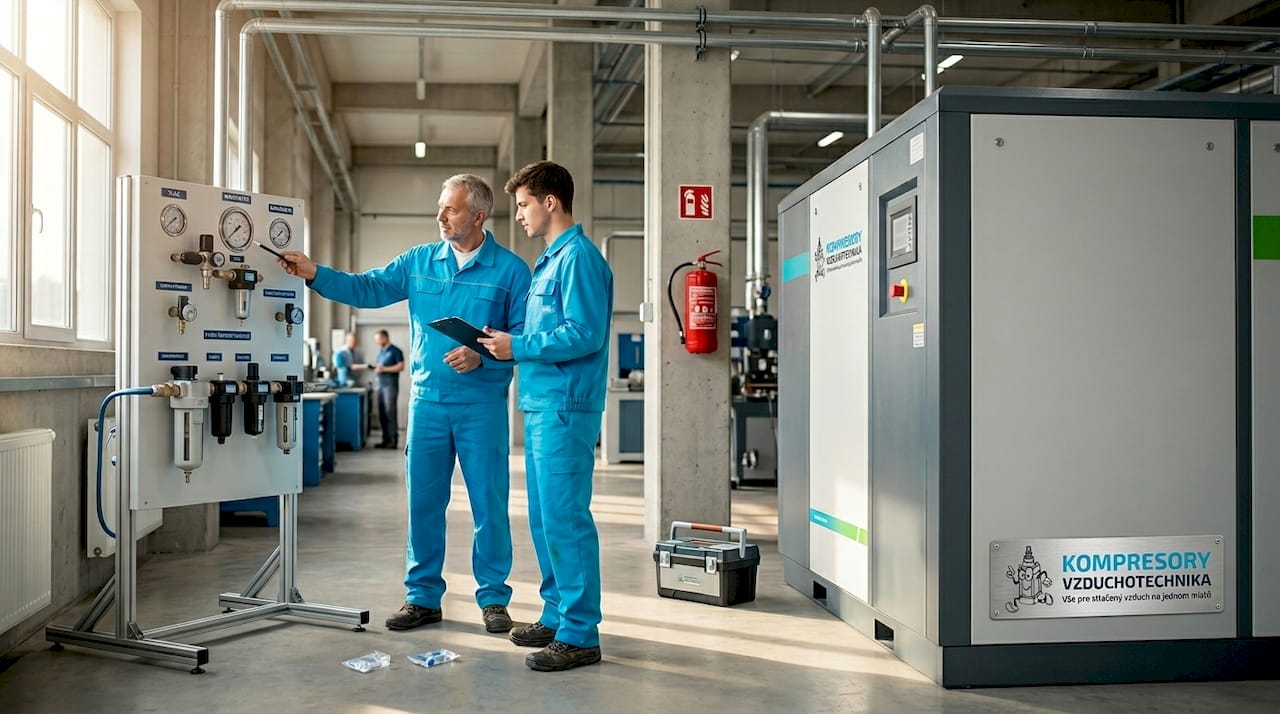 Odborníci provádějí kontrolu vzduchotechniky v hale.