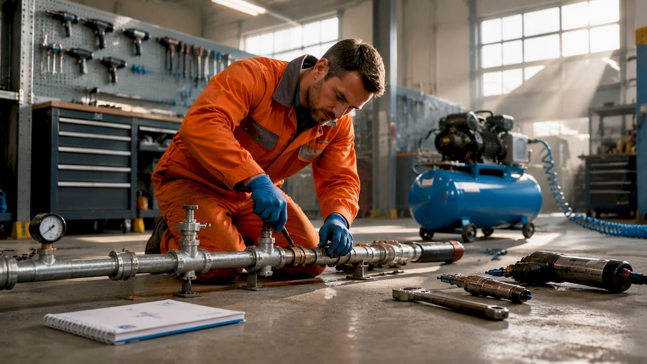 Pneumatické nářadí a rozvody stlačeného vzduchu v autoservisu