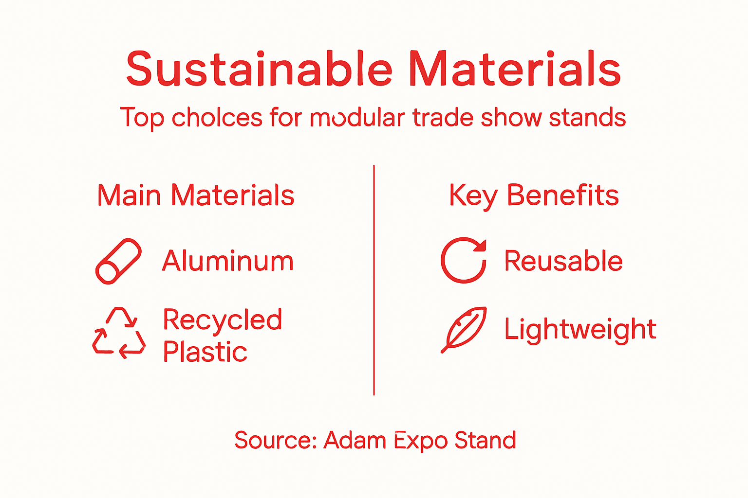 Infographic on sustainable modular stand materials