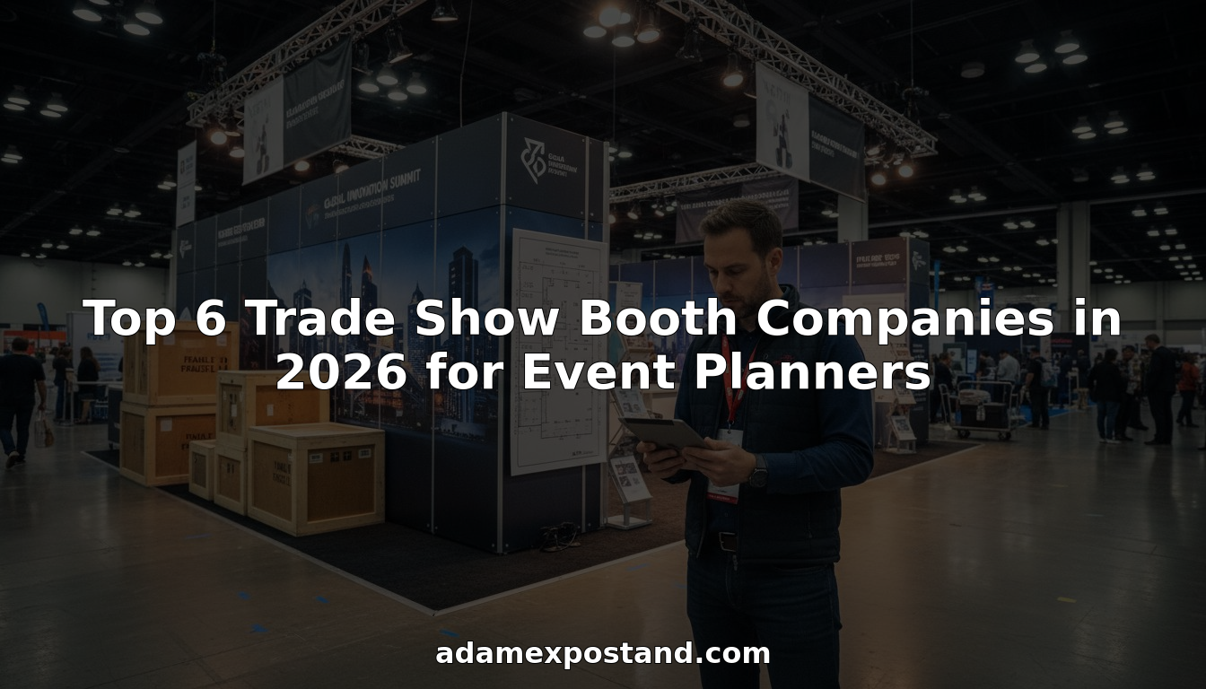 Event planner inspecting custom trade show booth