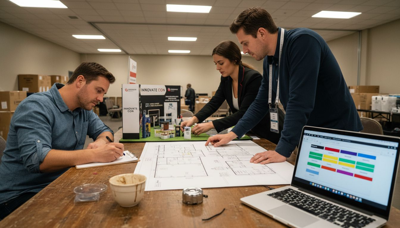 Team planning exhibition booth strategies