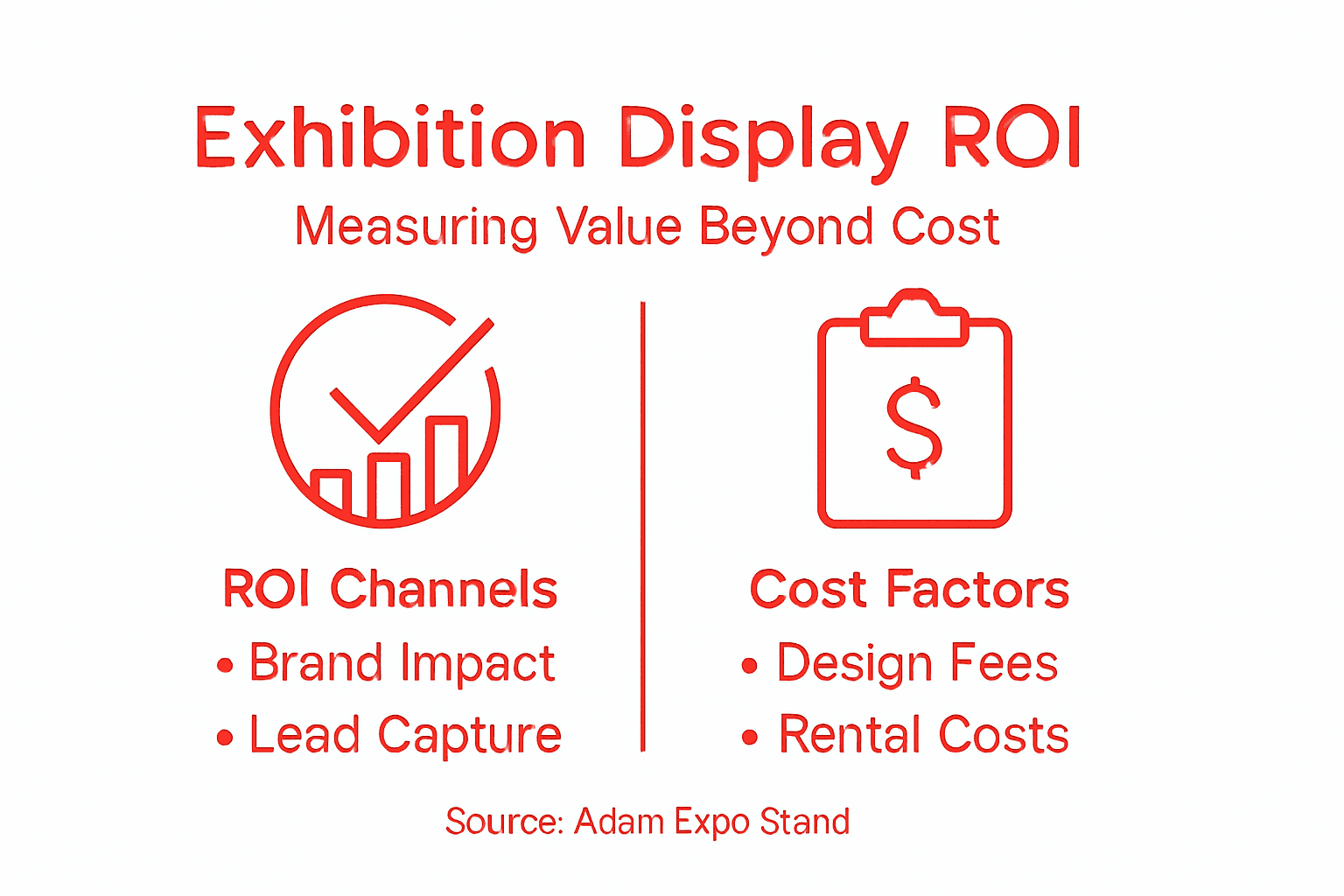 Infographic showing ROI factors for exhibition displays