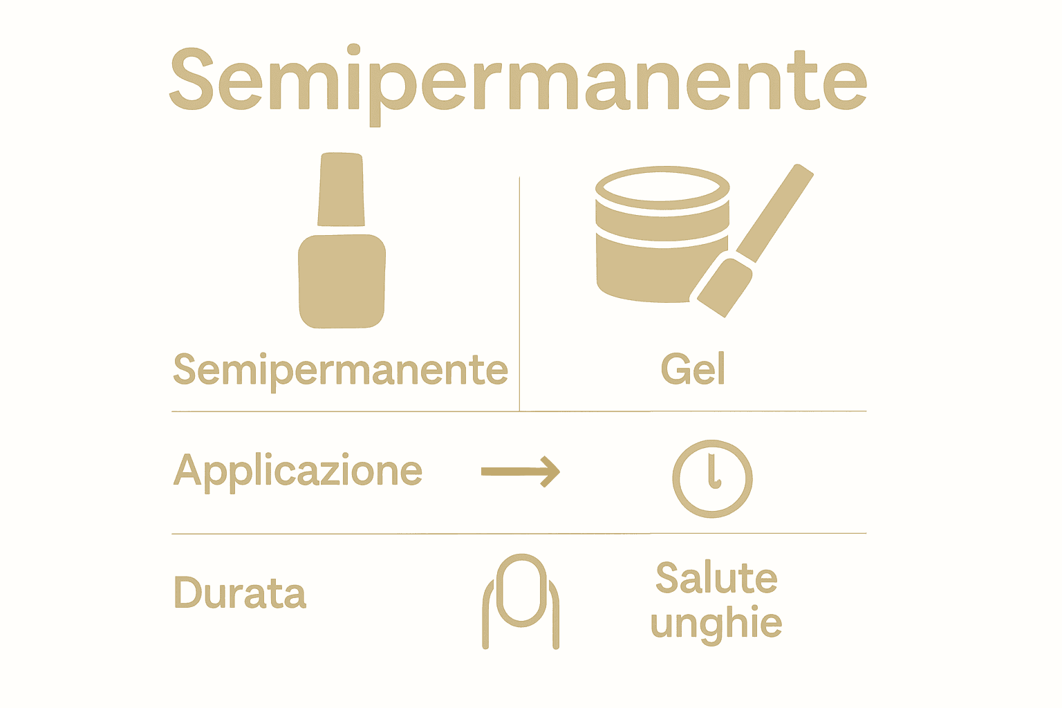 Infografica confronto tra smalto semipermanente e gel