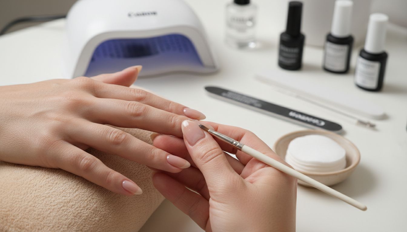 gel nail modeling hands