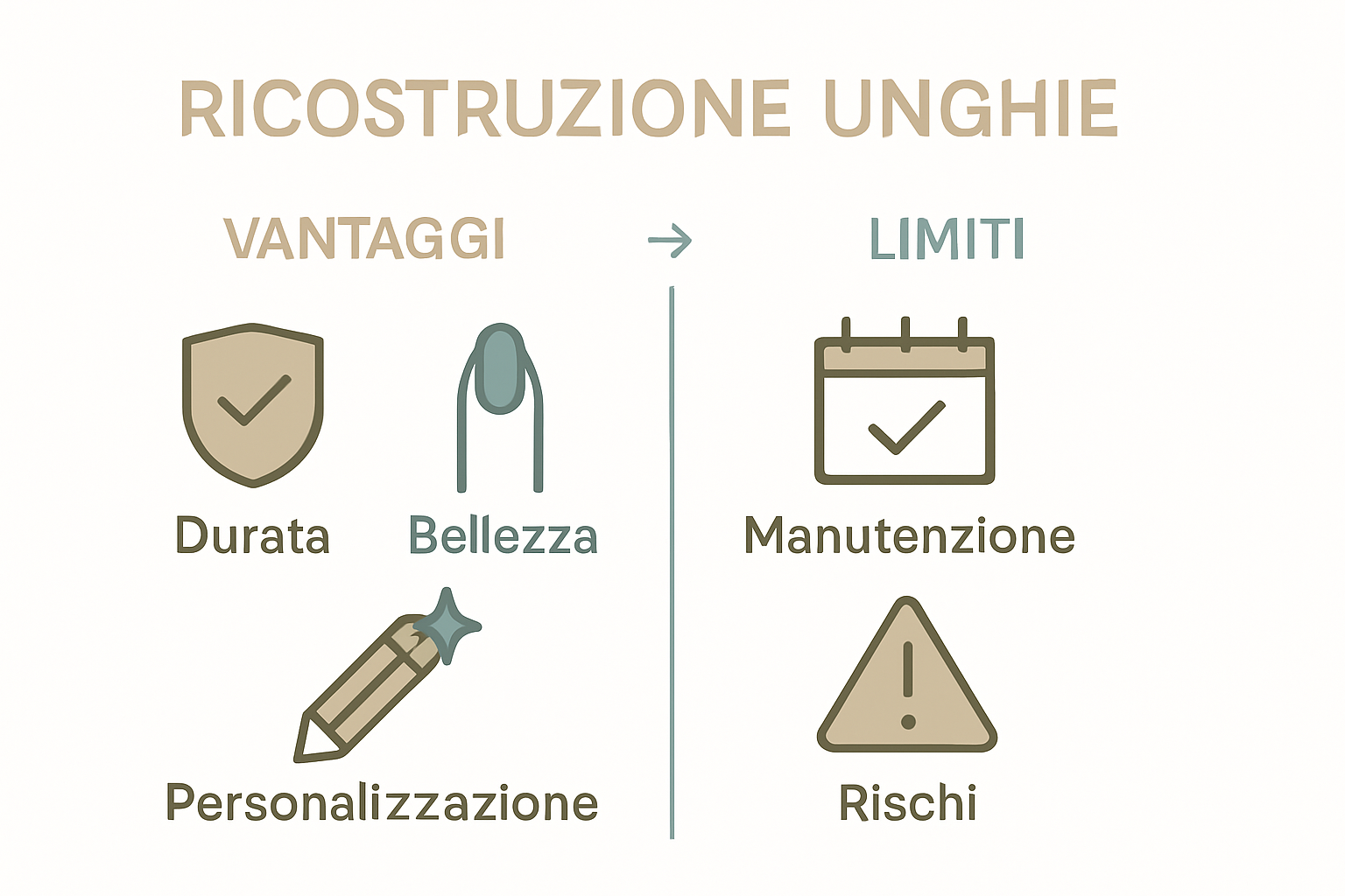Infographic comparing pros and cons of nail reconstruction