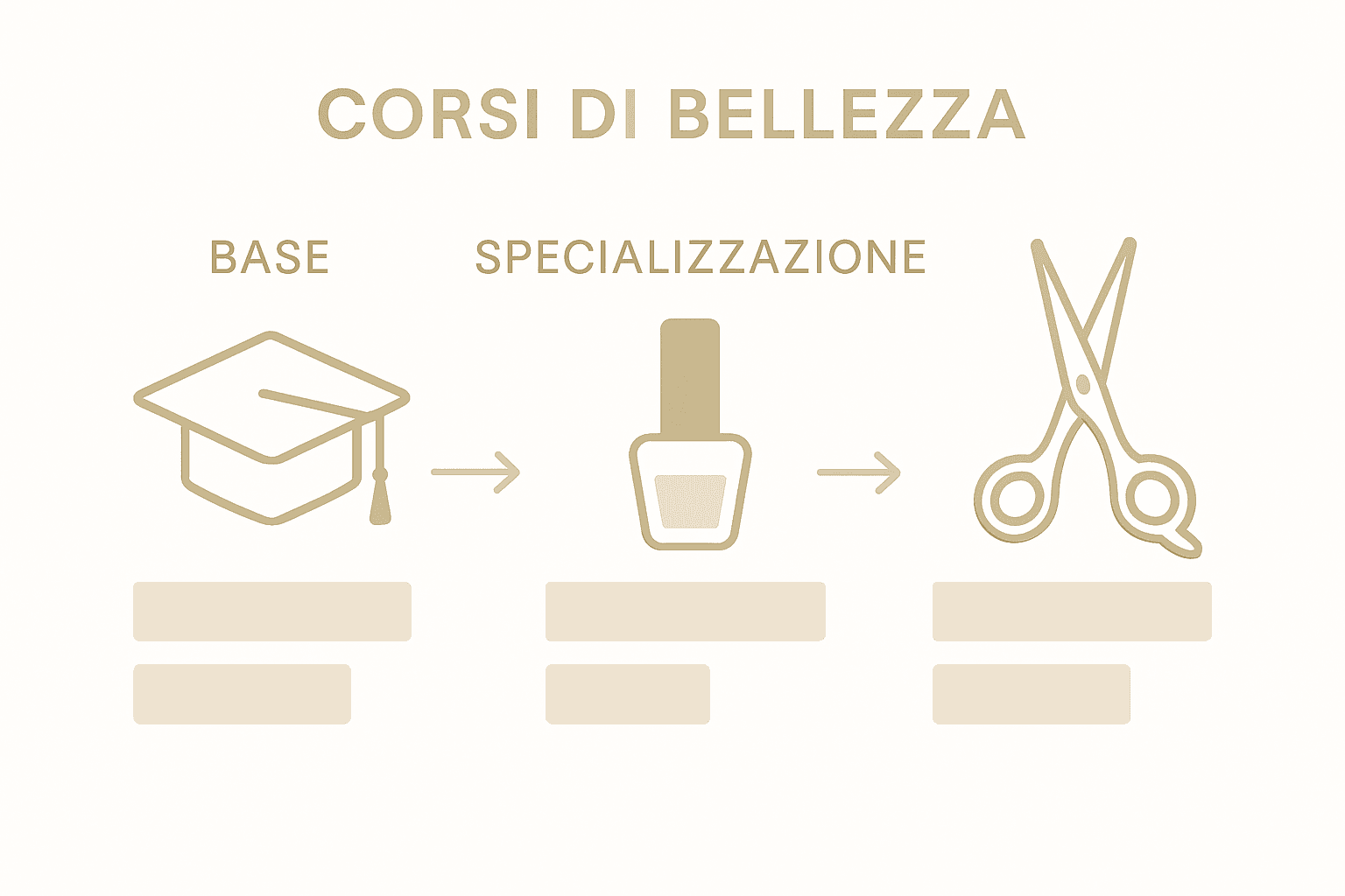 Infografica comparativa sui diversi tipi di corsi di estetica