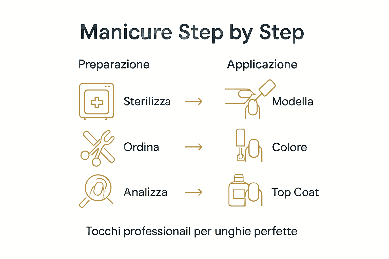 Guida illustrata con tutti i passaggi fondamentali per una manicure perfetta
