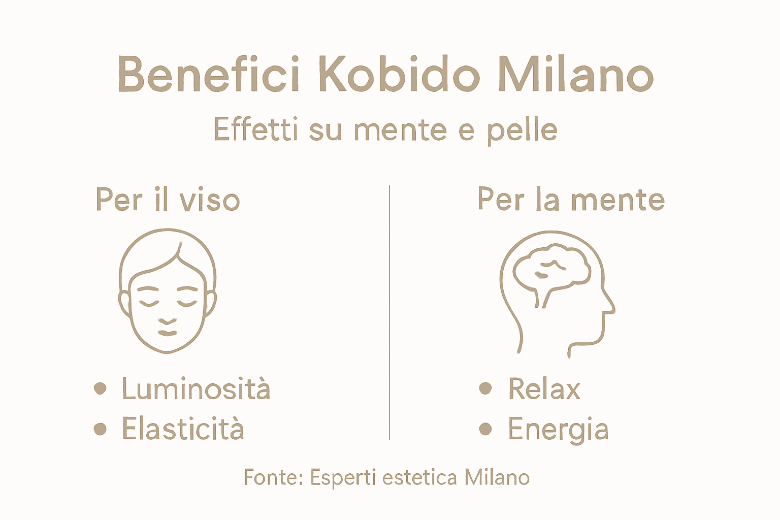 Scopri i vantaggi del massaggio Kobido: un’infografica sui benefici per la pelle del viso e il benessere mentale.