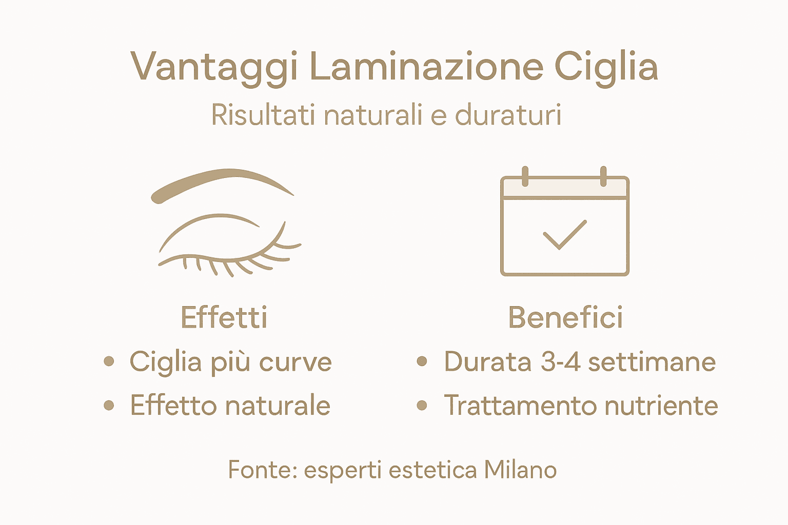 Infografica: tutti i vantaggi della laminazione ciglia e i suoi effetti positivi