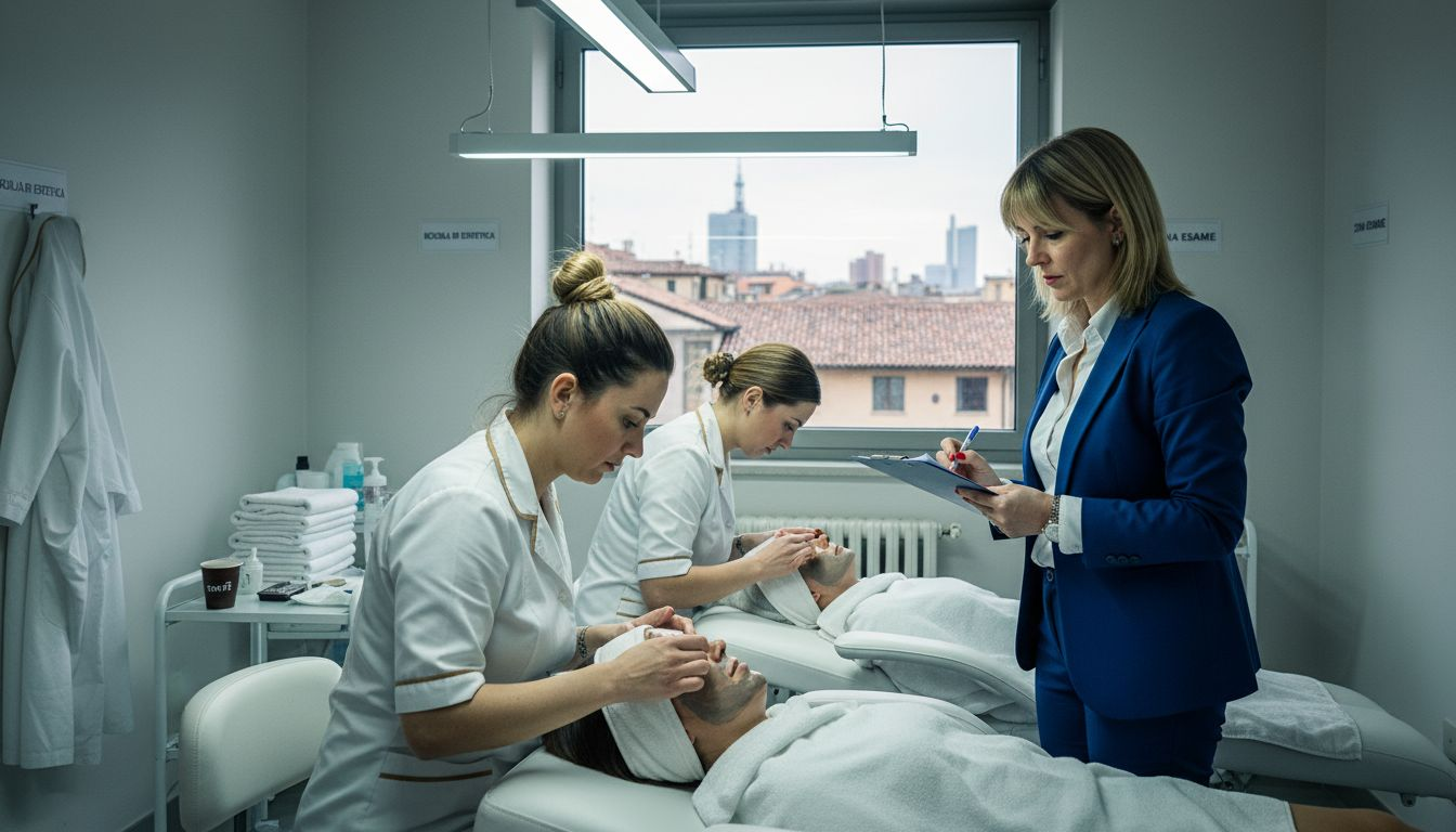 Prova pratica per ottenere la qualifica di estetista a Milano
