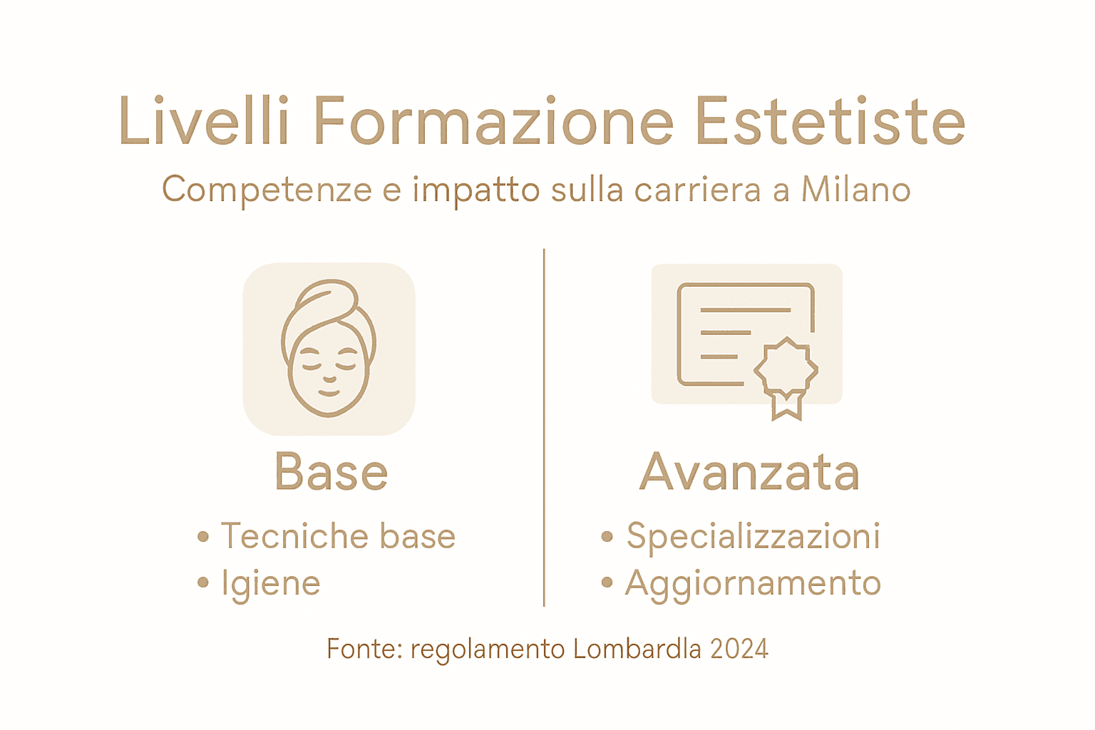 Infografica: confronto tra i diversi percorsi di formazione per estetiste