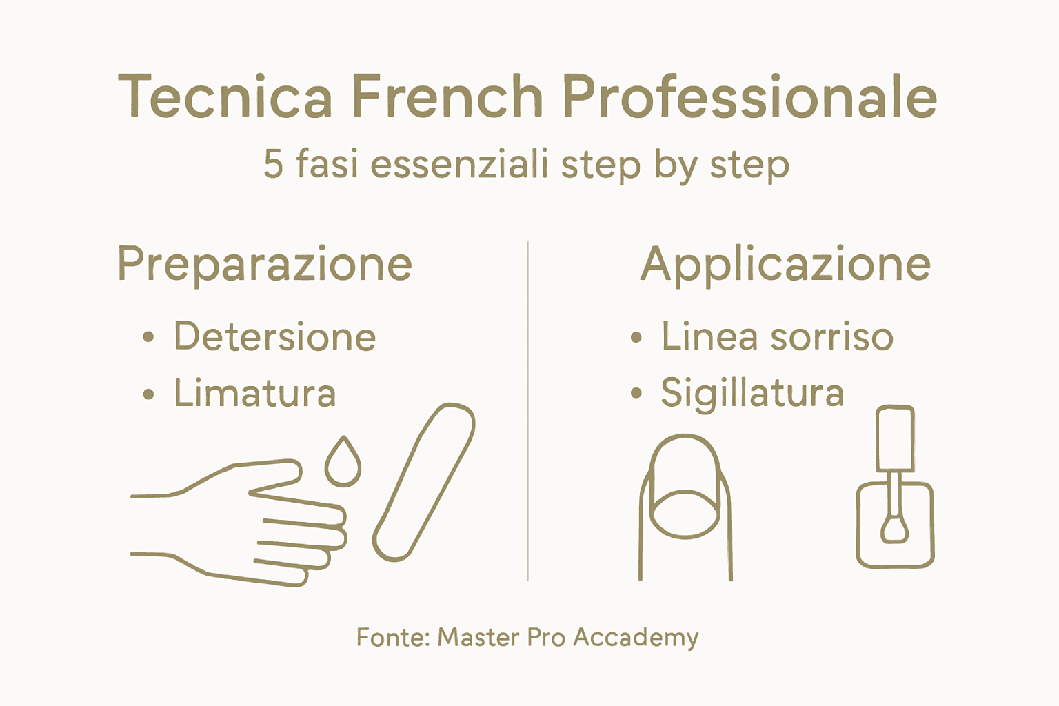 Guida illustrata ai passaggi fondamentali per una perfetta french manicure professionale
