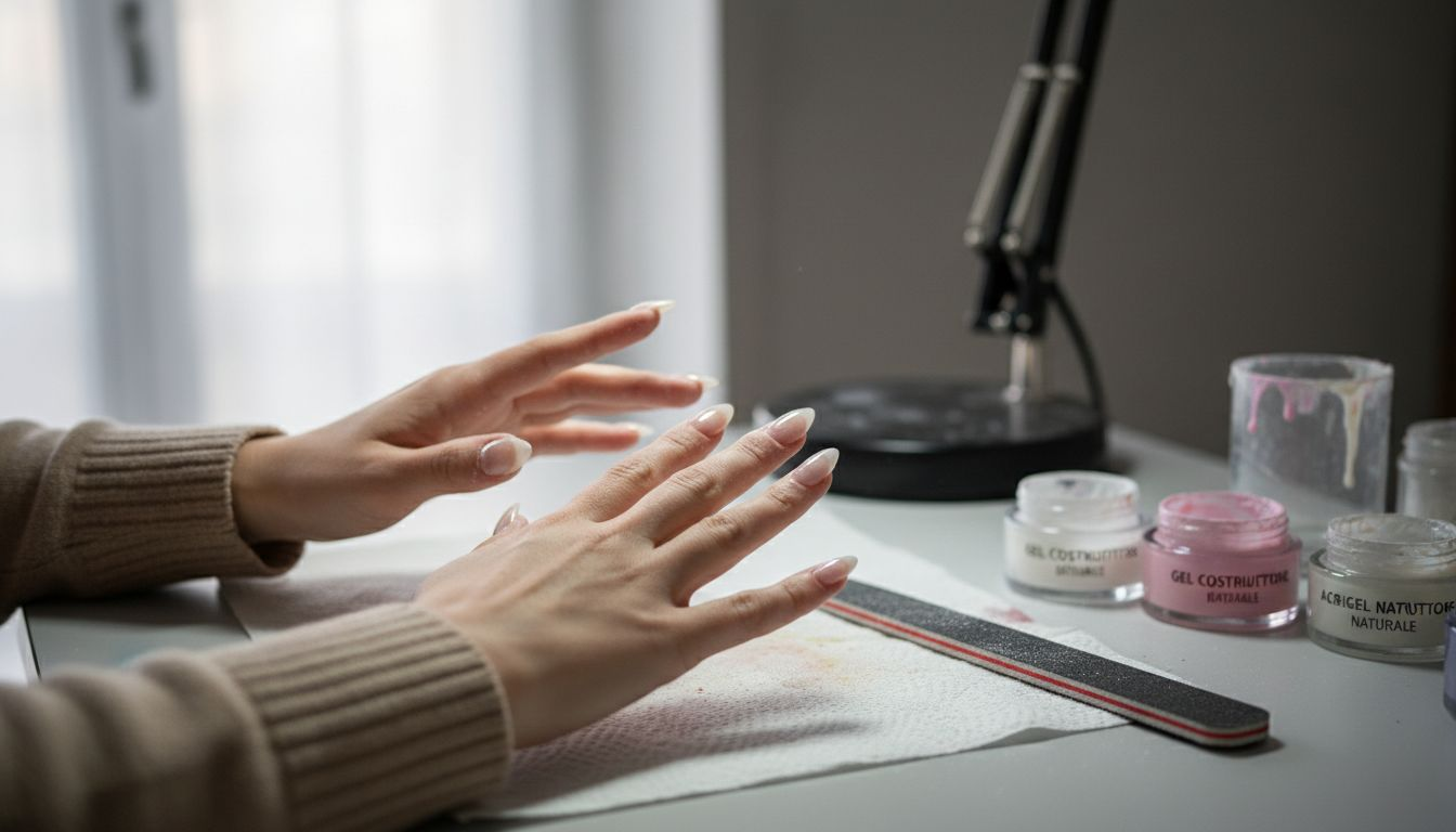 Manicure con ricostruzione unghie in gel e acrigel