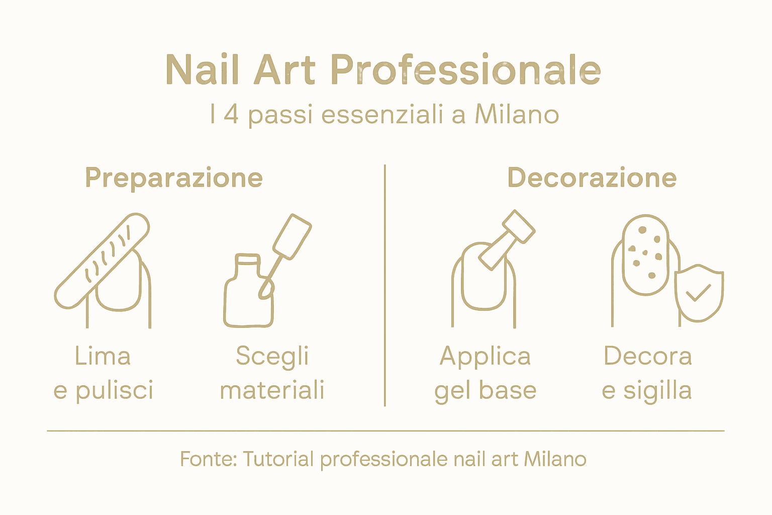 Fasi principali per realizzare una nail art professionale: l'infografica che ti guida passo dopo passo