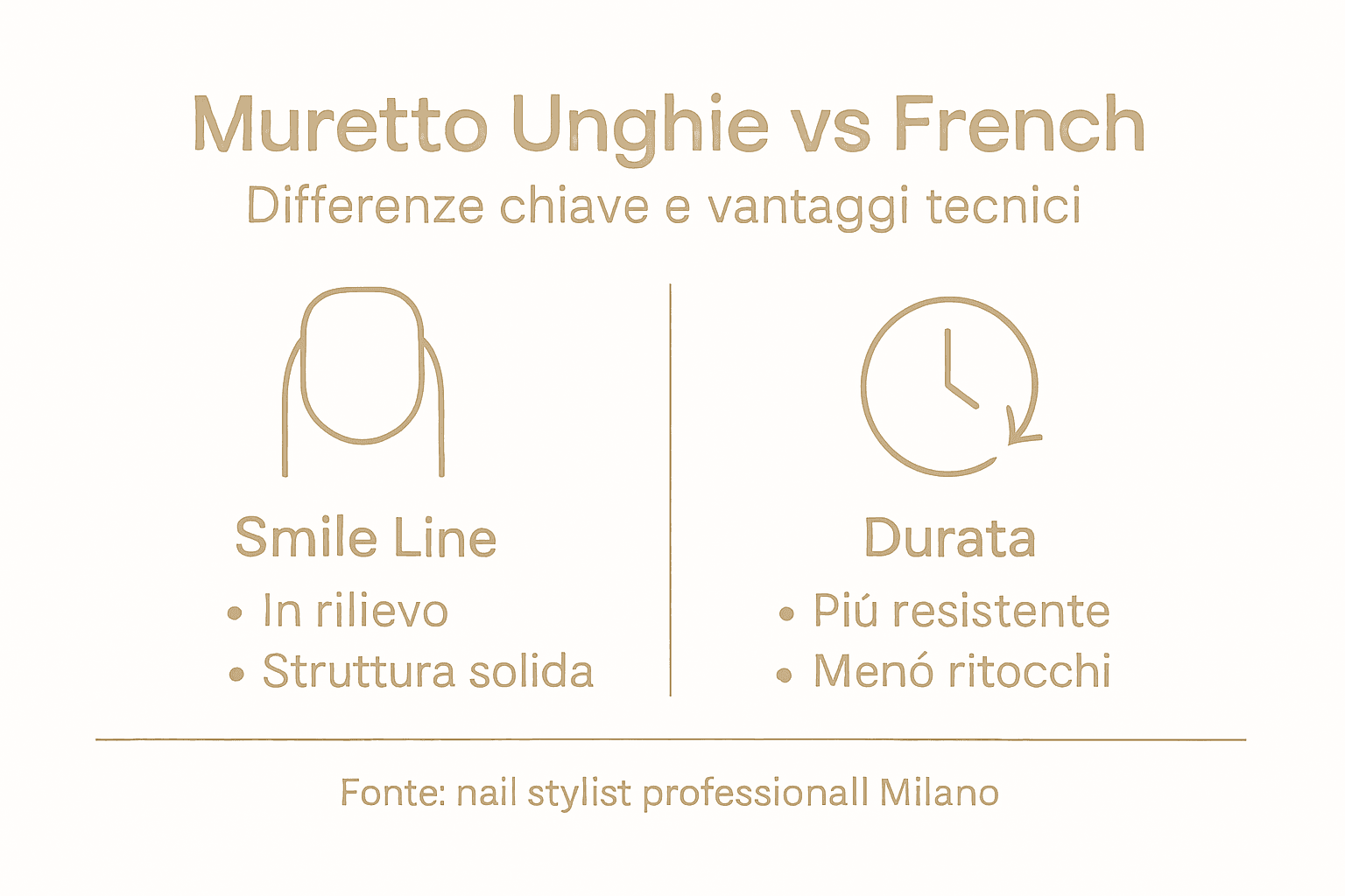Infografica comparativa tra manicure muretto e french