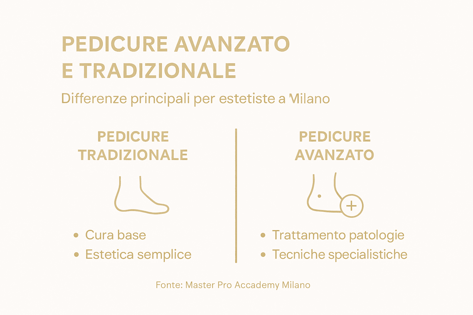 Infografica: confronto tra pedicure classico e pedicure avanzato